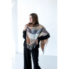 Велика коричнева кашемірова хустка косинка в клітину CASHMERE